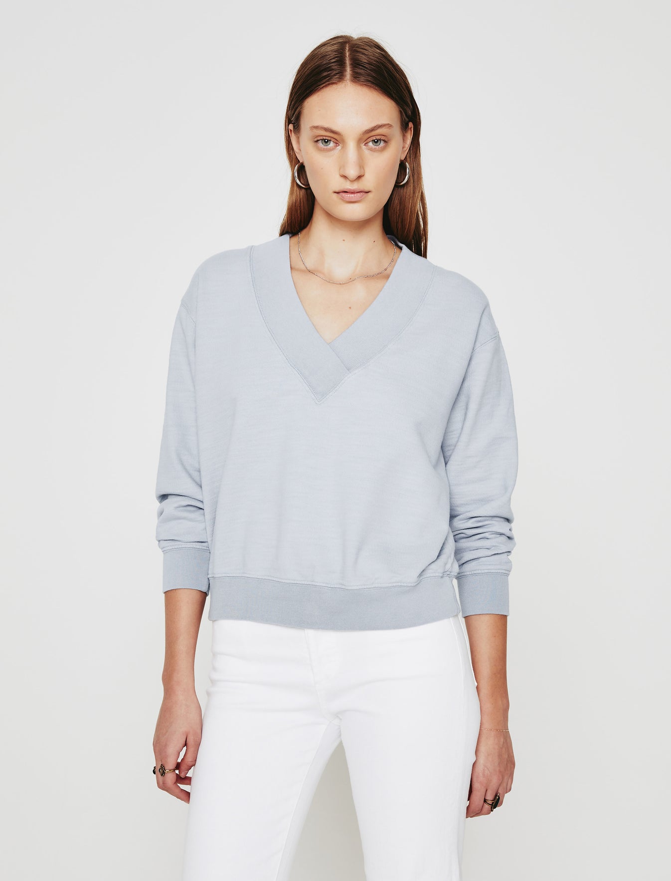 Nova Vee|Relaxed Vee Neck Sweatshirt